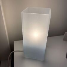 Ikea Grönö coppia lampade da tavolo comodino vetro smerigliato bianco abat jour