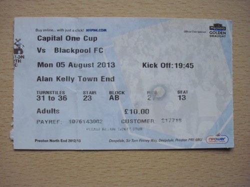 Biglietto calcio preston north - biglietto,