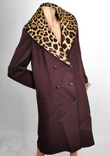 Cappotto Vintage'50 sartoria collo pelliccia Giaguaro tg.51 rock rockabilly-615