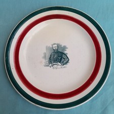 GIUSEPPE GARIBALDI PIATTO IN CERAMICA W. BROWN BURSLEM SBARCO DEI MILLE 1860