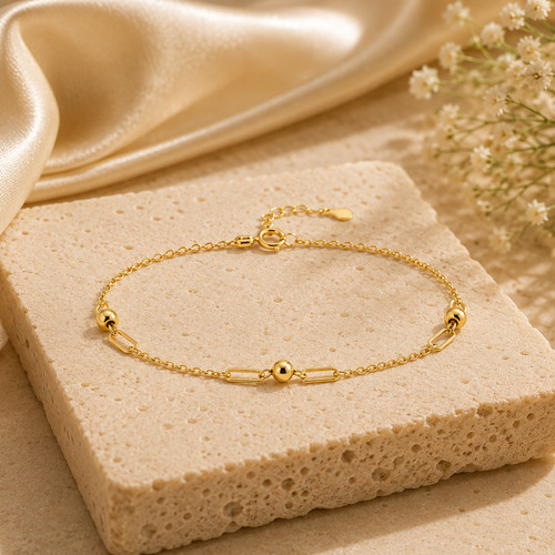 Bracciale donna catena perline - catena,