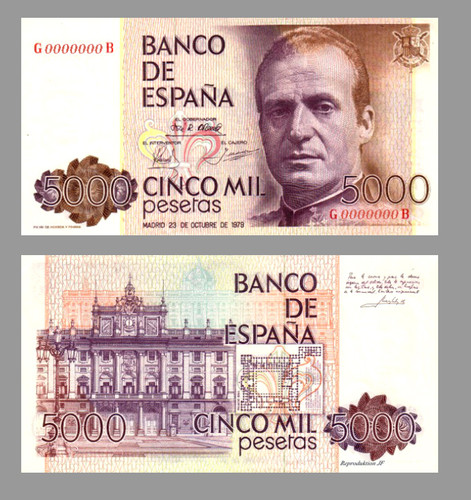 5000 pesetas cinco mil - cinco,