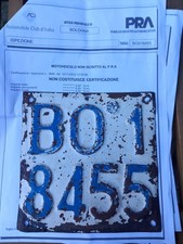 targa  moto epoca anni 50 con