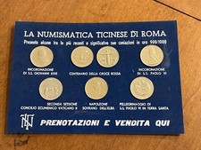 NUMISMATICA TICINESE ROMA RARO DISPLAY DA NEGOZIO MONETE VATICANO VINTAGE EPOCA