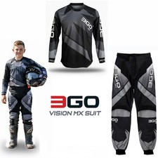 Kit Motocross Bambini Moto Kart Dirt Bike Off Road Maglia e Pantaloni Tuta Nero