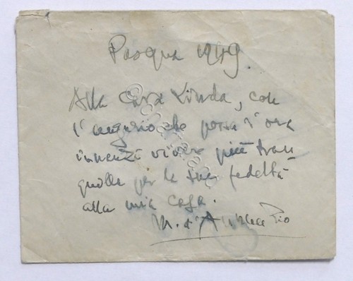 Autografo mario annunzio - di, d'annunzio