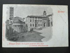 Cartolina Arezzo Piazza Vasari Parte della Pieve e Palazzo Fraternita' IF39