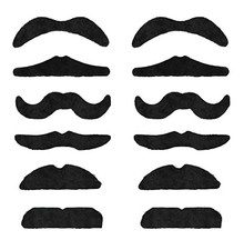 Set baffi finti 12 stili baffo Travestimento Carnevale Halloween Barba L.94279