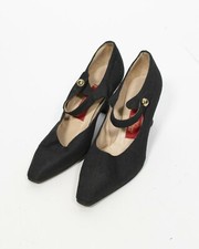 Valentino Couture scarpe donna tacco basso blocchetto comodo in tessuto n.37