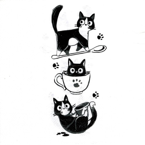 Serviettes papier chat - papier,