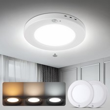2Pcs Plafoniera Sensore di Movimento Cablata, 3000K/4000K/6000K Movimento Selezionabile C...