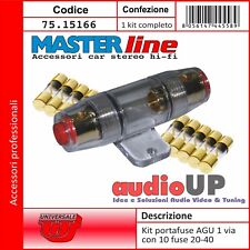 KIT PORTAFUSIBILE AGU 1 VIA CAVO IN 10mmq MAX + 2 CONF. FUSIBILI 5 PZ 20A e 40A