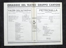 Musica Testi canzoni Mario Schisa - Valzer dell'altalena e Petronilla - anni '30