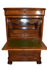elegante secretare stile Biedermeier epoca  '800 in radica di noce francese