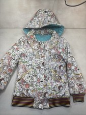 Giacca con cappuccio e bottoni Tsumori Chisato colorata stampa scarabocchio cartone animato 33’