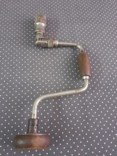 VINTAGE BELLISSIMO TRAPANO MANUALE CON DUE POMELLI IN LEGNO  FUNZIONANTE 