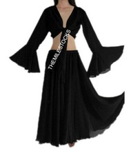 TMS Gonna nera Top Danza del ventre Costume TRIBALE 25 colori