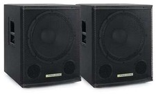 DJ PA 15" altoparlante subwoofer attivo 300 watt RMS bass box amplificatore set 2x