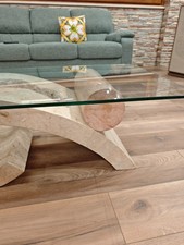 Tavolino pietra e vetro