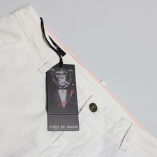 Pantaloni cargo Mason's nuovi con etichette Chile taglia 50 34 US in misto cotone bianco tinta unita