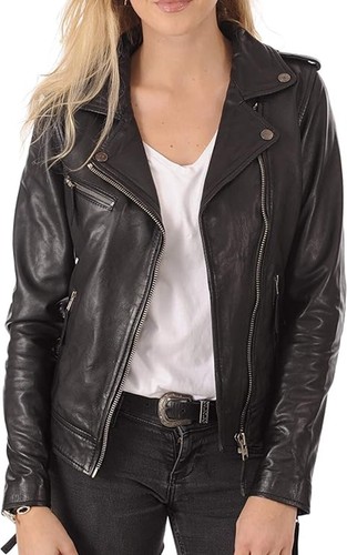 Giacca pelle donna nera - di,