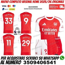 Maglia Arsenal 2025 2026 Calafiori Martinelli Havertz Gabriel Jesus Home Prima