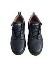 Sneaker Lacoste Bayliss in pelle con colletto traforato da uomo taglia 8 nero su nero