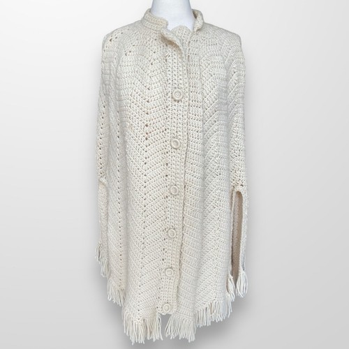 Poncho vintage fatto - mano, a