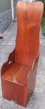 Sedia Trono Legno Ciliegio massiccio  Vintage con seduta apribile contenitore 