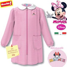 Grembiule Asilo Minnie con Zip 2-3 Anni 92-98 cm tg.50 Rosa Quadretti Disney Bam