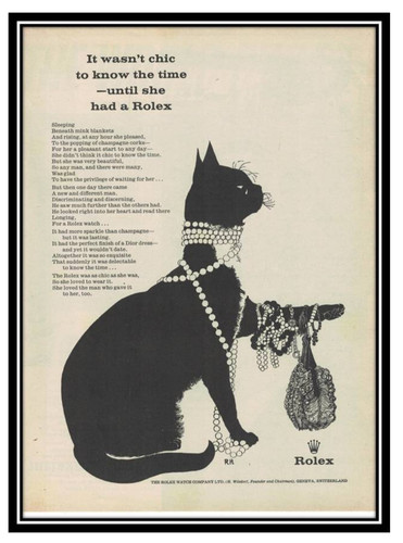 Rolex pubblicità 1959 gatto - pubblicità,