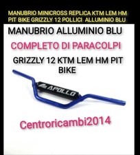 MANUBRIO MINICROSS REPLICA KTM LEM HM PIT BIKE GRIZZLY 12 POLLICI  ALLUMINIO BLU