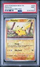 POKEMON PIKACHU 025/165 SV151 REVERSE COSMO HOLO PSA 9 ENGLISH 2023 RARA GRADATA