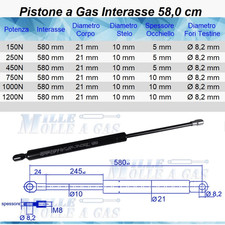 2 pezzi PISTONE MOLLA A GAS