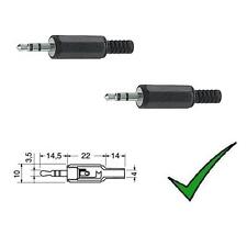 2pz Spina JACK 3,5mm STEREO Volante Connettore spinotto spina maschio 3,5mm 