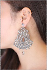 orecchini in pizzo macrame