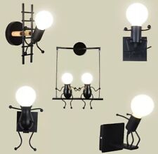 Applique a Parete Attacco E27 Lampada da Parete Omino su Scala IP20 Salone e B&B