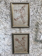 Coppia di quadri -Pulcinella-