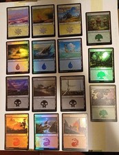 Lotto Mtg Set Land Foil Completo 15/15 Dominaria Unita Carte Magic The Gathering