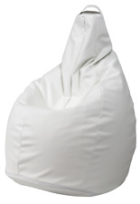 FODERA POLTRONA SACCO POUF POUFF PUFF BEANBAGS IN ECOPELLE BIANCO