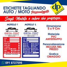1000 Etichette ADESIVI Tagliando Auto PERSONALIZZATI Cambio Olio cartellini