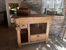 Banco Falegname arredo con piano estraibile e portabottiglie 115-165x65h90cm