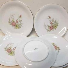 Johann Seltmann Vohenstrauß 7 piatti piani bavaria fiori bordo oro