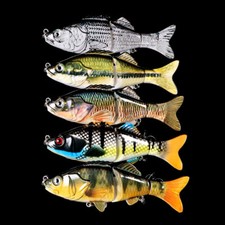 5Couleur 10CM 18G Leurre Poisson Nageur Swimbait Pêche Articulé Carnassier 6#