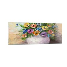 Quadro su Vetro 140x50cm Fiori