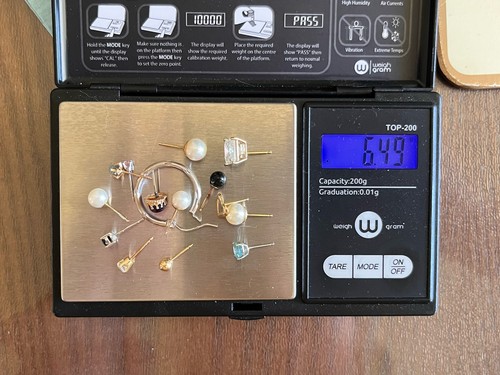 Lotto orecchini singoli oro