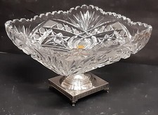 ALZATA CENTROTAVOLA d'epoca '50/60 cristallo/argento 800 FIRENZE stile impero