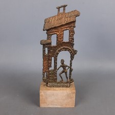 Scultura Bronzo Base Marmo