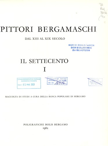 Pittori bergamaschi dal xiii - i,