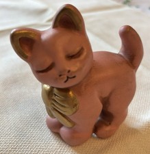 THUN NATALE GATTO ROSA CON FIOCCO RIFINITURE ORO fuori produzione NO BOX